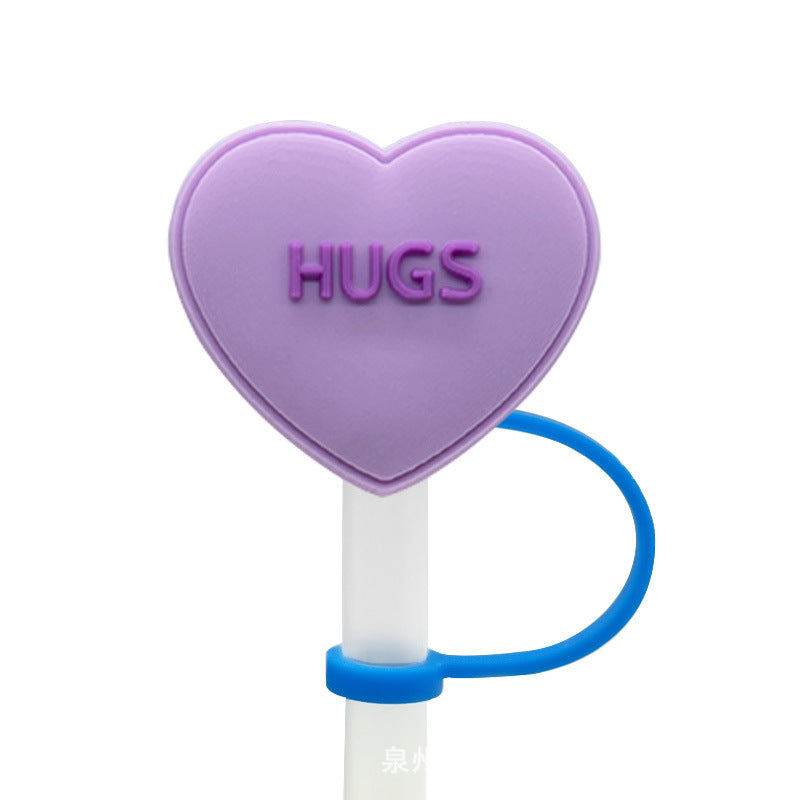 Wholesale 10PCS Valentine's Day Series Silicone Straw Sets